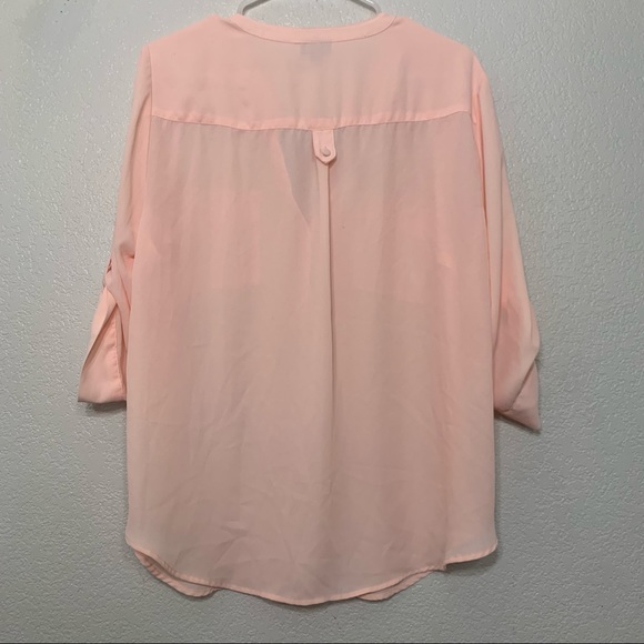 Torrid Georgette blush pink blouse size 0 L - Picture 5 of 10
